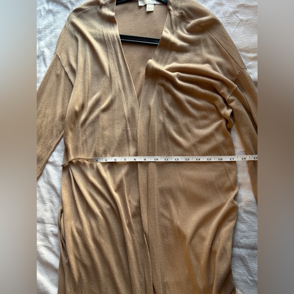 Michael Michael Kors Khaki Open Cardigan/Duster High Side Slits Size XS - Picture 7 of 7